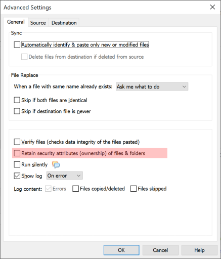 保留文件安全属性